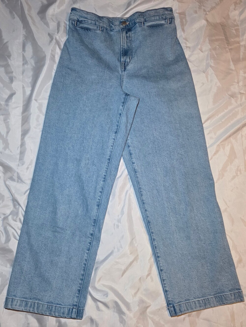 Madewell Emmett Wide Leg Crop Jeans High Rise Light Wash Seamed Denim 26 - Picture 3 of 13